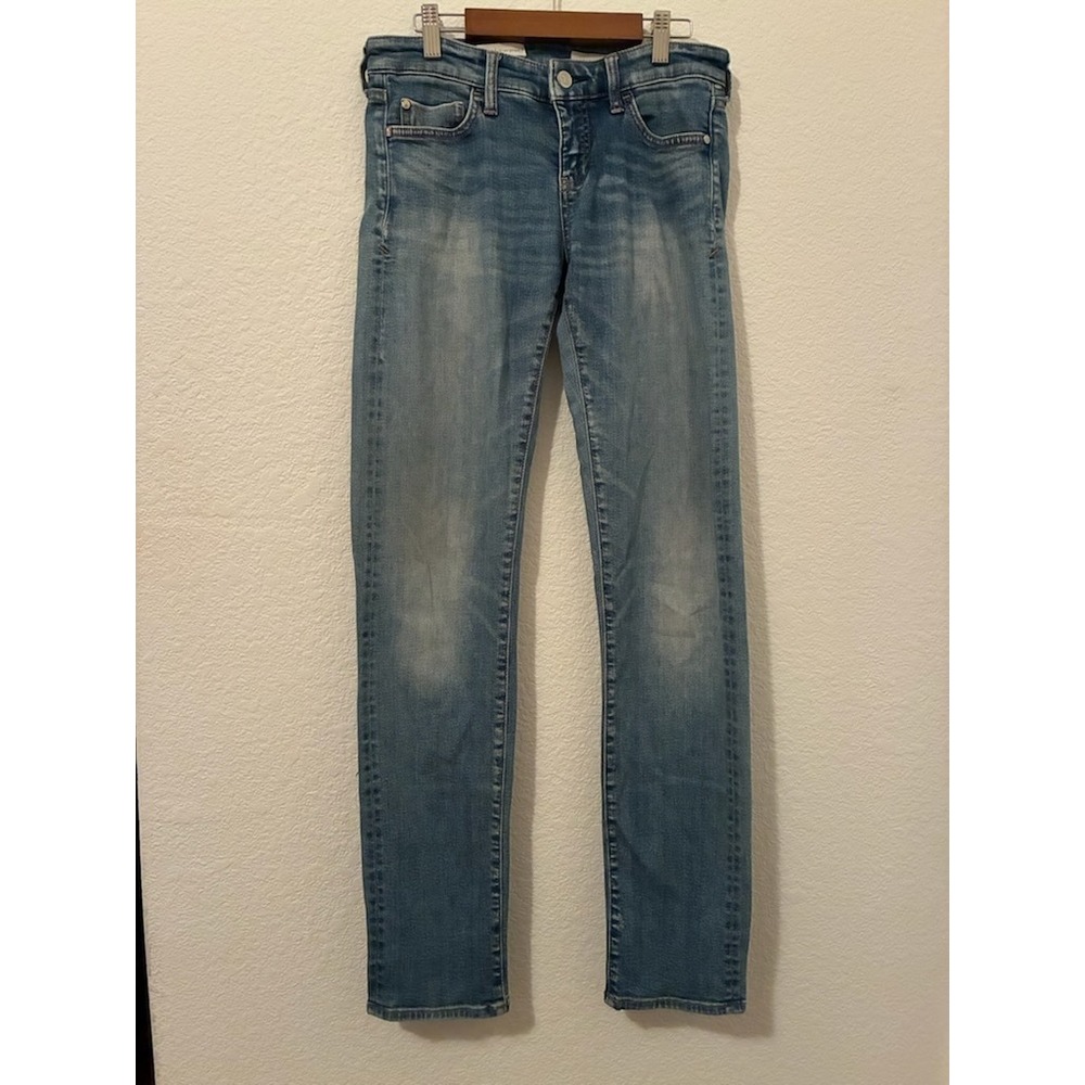 Pilcro and the Letterpress Stet Slim Straight Jeans Medium Wash Denim Womens 26